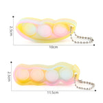 Decompression Finger Bubble Fan Keychain Pressed Venting Finger Squeezed Toys, Bubble Fan Keychain