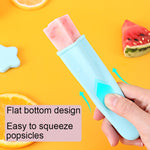 4-in-1子供用アイスキャンディーモールドセット 食品グレードシリコンクリームモールド ランダムカラー配送 2セット4-in-1
