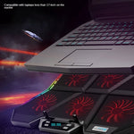 COOLCOLD RGBノートブックラジエーター6ファン調整可能ラップトップ冷却ベース、5V速度カラフルバージョン、5Vタッチ12交響曲バージョン
