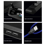 COOLCOLD RGBノートブックラジエーター6ファン調整可能ラップトップ冷却ベース、5V速度カラフルバージョン、5Vタッチ12交響曲バージョン