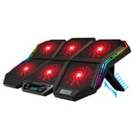 COOLCOLD RGBノートブックラジエーター6ファン調整可能ラップトップ冷却ベース、5V速度カラフルバージョン、5Vタッチ12交響曲バージョン