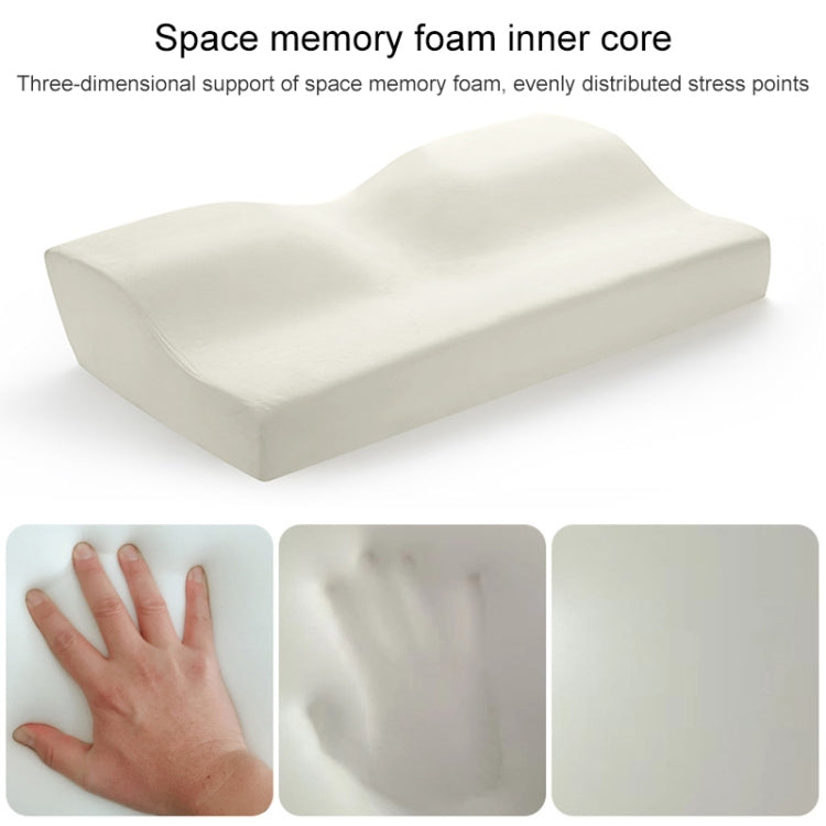 バタフライ形状メモリーフォームスノーケル枕 スローバウンス健康ケア頸椎枕、50x30x10x6cm、62x34x12x6cm