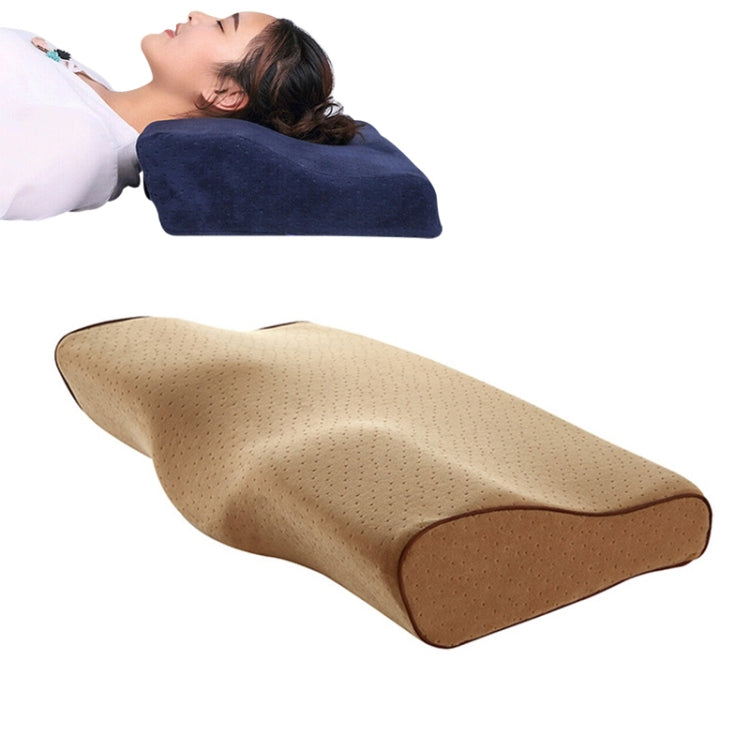 バタフライ形状メモリーフォームスノーケル枕 スローバウンス健康ケア頸椎枕、50x30x10x6cm、62x34x12x6cm