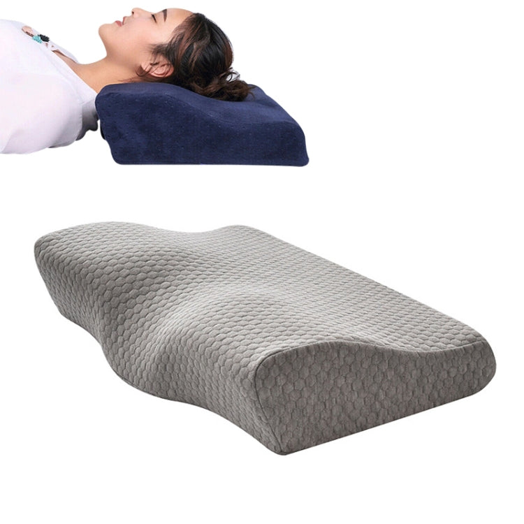 バタフライ形状メモリーフォームスノーケル枕 スローバウンス健康ケア頸椎枕、50x30x10x6cm、62x34x12x6cm