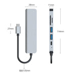 6-in-1 USB-C / Type-C to 4K HDMI + SD / TFカードスロット + PD USB-C / Type-C充電 + 2 USB 3.0ポート 多機能ハブドッキングステーション、6-in-1