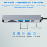6-in-1 USB-C / Type-C to 4K HDMI + SD / TFカードスロット + PD USB-C / Type-C充電 + 2 USB 3.0ポート 多機能ハブドッキングステーション、6-in-1