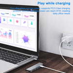 6-in-1 USB-C / Type-C to 4K HDMI + SD / TFカードスロット + PD USB-C / Type-C充電 + 2 USB 3.0ポート 多機能ハブドッキングステーション、6-in-1