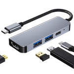 BYL-2011 4-in-1 USB-C / Type-C to 4K HDMI + USB 3.0 + USB 2.0 + PD USB-C / Type-C充電ポート 多機能ハブドッキングステーション、4-in-1