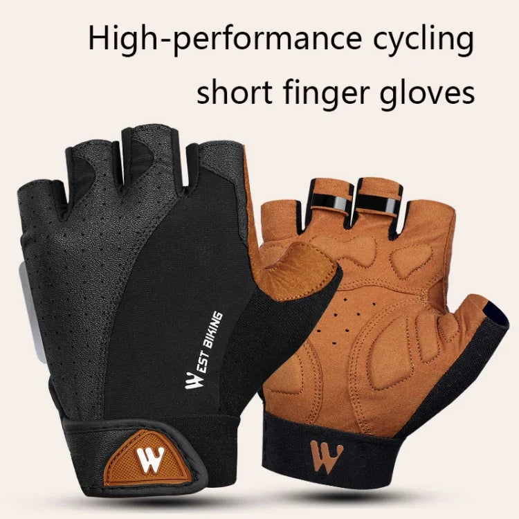 WEST BIKING YP0211196 ハーフフィンガー衝撃吸収滑り止めバイク用グローブ ライディング装備, S, M, L, XL