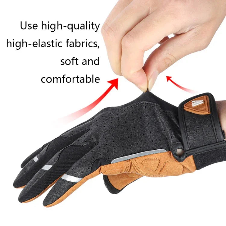 WEST BIKING YP0211197 フルフィンガー衝撃吸収滑り止めバイク用グローブ ライディング装備, S, M, L, XL