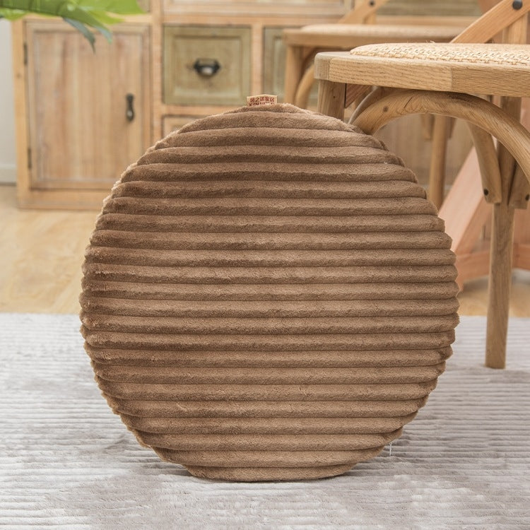 フランネル製 丸型クッション ダストカバー、サイズ：40x40cm、ウォーターグリーン、レザーピンク、コーヒーカラー、キャッシュ、ダークグレー、ライトグレー