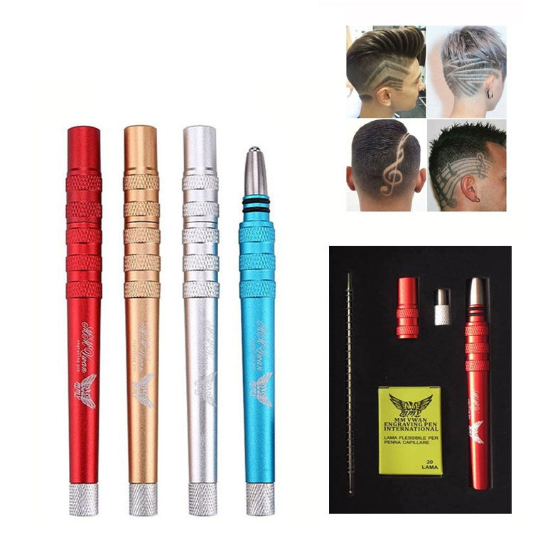 MM VWAN マジックヘアドレッシング アイブロウトリミング彫刻ペン スコアリングステンレス鋼カミソリ ゴールド、レッド、シルバー、ブルー