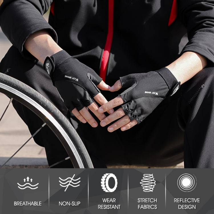 WEST BIKING YP0211210 マウンテンバイク用ハーフフィンガー通気性滑り止めグローブ ライディング装備, M, L, XL