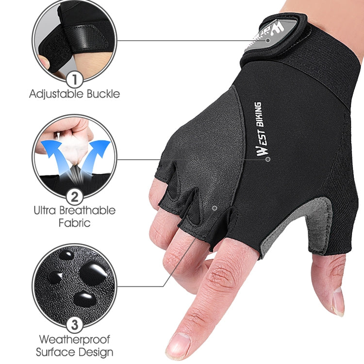 WEST BIKING YP0211210 マウンテンバイク用ハーフフィンガー通気性滑り止めグローブ ライディング装備, M, L, XL