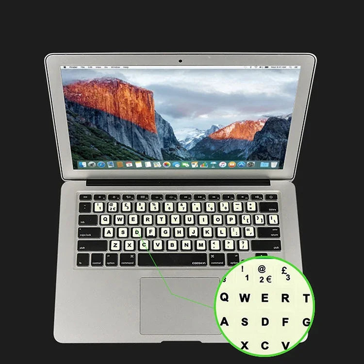 3枚セット 発光キーボードステッカー ノートパソコンデスクトップコンピュータキーボードステッカー、英語アラビア語、ロシア語黒文字、英語、イタリア語、ドイツ語、スペイン語、日本語、フランス語、韓国語、ヘブライ語、タイ語