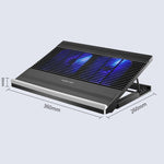 NUOXI T10 ノートパソコン用ラジエーター 多段階調整 アルミ合金ブラケット ブラック、シルバー