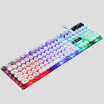 LIMEIDE GTX300 104キー レトロ丸型キーキャップ USB有線マウスキーボード、ケーブル長：1.4m、パンクシングルキーボードホワイト、パンクシングルキーボードブラック、パンクセットホワイト、パンクセットブラック