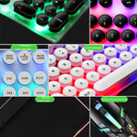 LIMEIDE GTX300 104キー レトロ丸型キーキャップ USB有線マウスキーボード、ケーブル長：1.4m、パンクシングルキーボードホワイト、パンクシングルキーボードブラック、パンクセットホワイト、パンクセットブラック