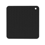 幾何学キッチンシリコン鍋敷き耐熱パッド 丸型（ブラック）、四角（グレー）、丸型（グレー）、四角（ブラック）、丸型（ブラック）