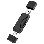 YH-109 SD/TF/Type-C/Micro USB/USB コンピューターPC携帯電話OTGカードリーダー、ホワイト、ブラック