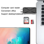YH-109 SD/TF/Type-C/Micro USB/USB コンピューターPC携帯電話OTGカードリーダー、ホワイト、ブラック