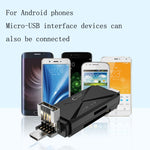 YH-109 SD/TF/Type-C/Micro USB/USB コンピューターPC携帯電話OTGカードリーダー、ホワイト、ブラック