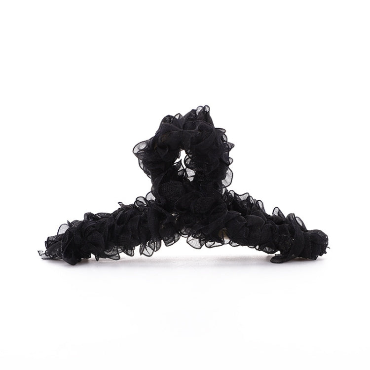 樹脂製スプリングヘアクリップ カラー：25 イエローネットヤーン、20 ブラックネットヤーン、21 ピンクネットヤーン、22 レイクブルーネットヤーン、23 ライトパープルネットヤーン