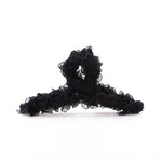 樹脂製スプリングヘアクリップ カラー：25 イエローネットヤーン、20 ブラックネットヤーン、21 ピンクネットヤーン、22 レイクブルーネットヤーン、23 ライトパープルネットヤーン