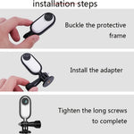 Sunnylife IST-Q9439 Insta360 GO用マウントブラケットスタビライザー、カメラフレームアダプター、バックパッククリップ、三脚