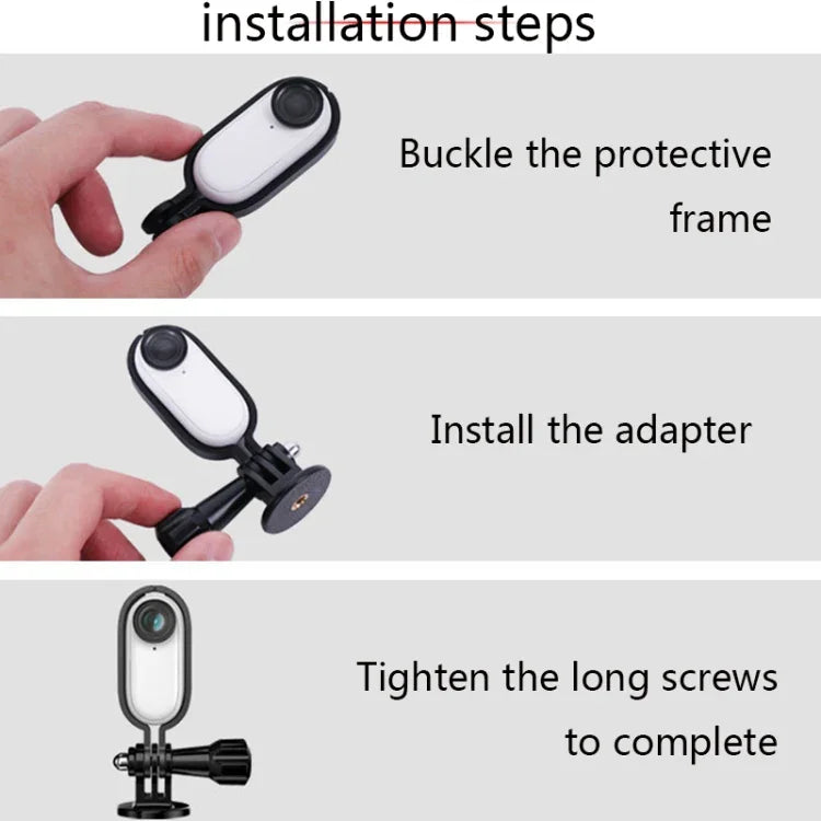 Sunnylife IST-Q9439 Insta360 GO用マウントブラケットスタビライザー、カメラフレームアダプター、バックパッククリップ、三脚