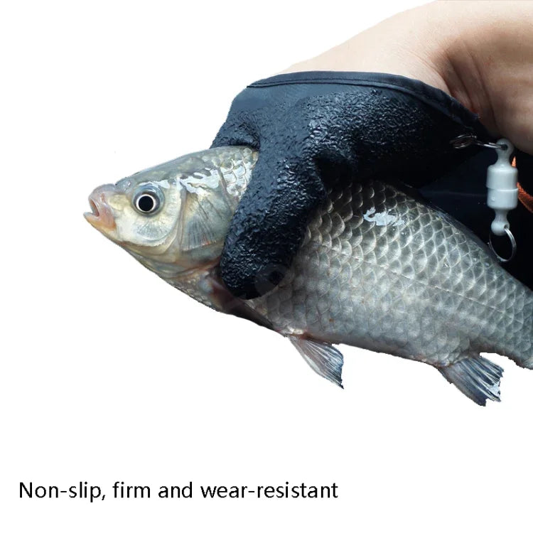 1ペア 滑り止め魚捕り用ラテックスグローブ 突き刺し防止防水釣り用グローブ 仕様：左右セット、左右セット＋マグネットバックル