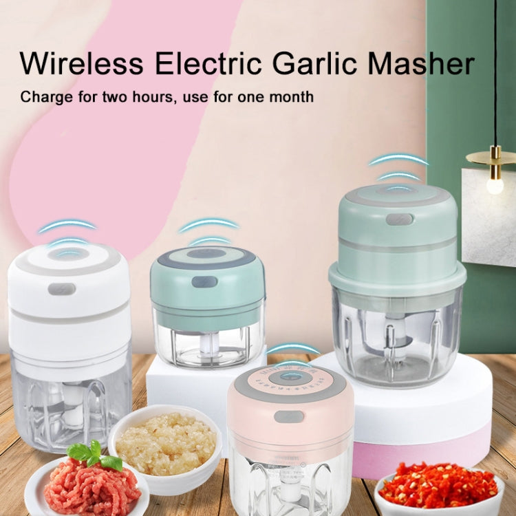 ZM-14家庭用ミニワイヤレス電動にんにく潰し器、ホワイト100ml、グリーン100ml、ピンク100ml、高カップホワイト250ml、高カップグリーン250ml、高カップピンク250ml、ホワイトガラス300ml、グリーンガラス300ml、ピンクガラス300ml、ホワイト高カップ250ml＋小カップ100ml