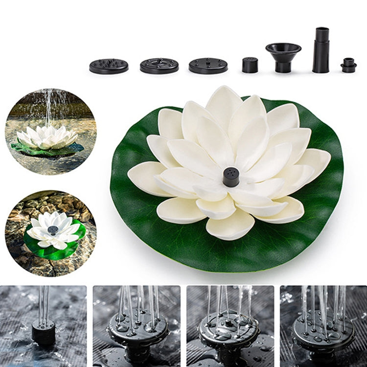 Solar Fountain Floating Views Garden Pool Water Scene, Lotus Leaf Flower Style,Color Random Deilvery, Lotus Leaf Flower Solar Fountain