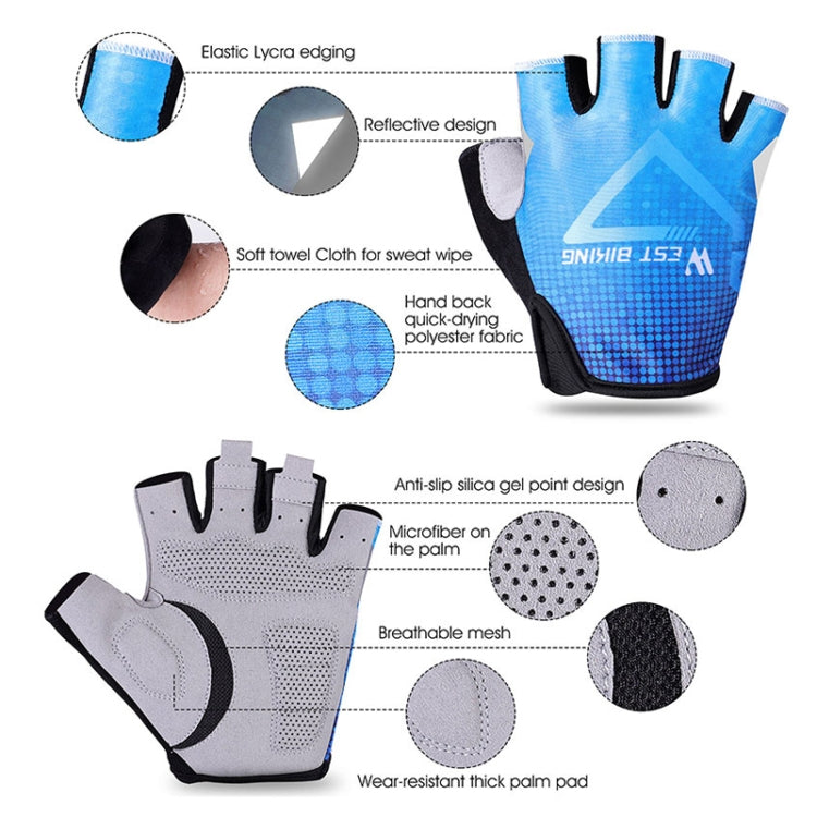 WEST BIKING YP0211215 ライディンググローブ 夏用ハーフフィンガー通気性アウトドアサイクリンググローブ, M, L, XL, XXL
