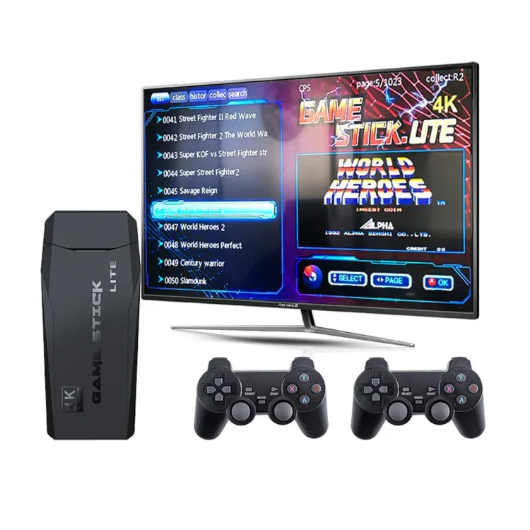 M8 ワイヤレス HDMI アーケードゲーム ホームテレビ ミニゲーム機 2つのゲームパッド付き、M8 32G（ワイヤレス）、M8 64G（ワイヤレス）