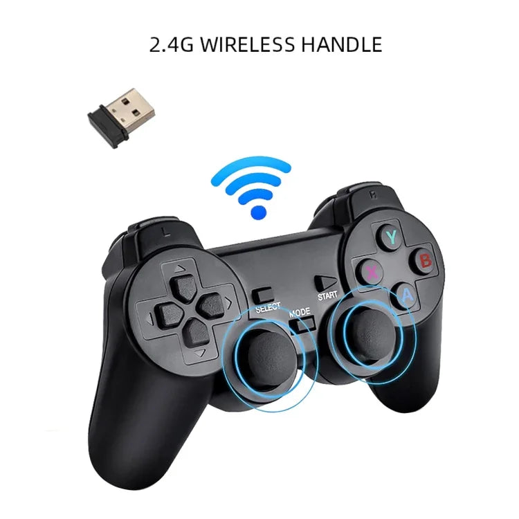M8 ワイヤレス HDMI アーケードゲーム ホームテレビ ミニゲーム機 2つのゲームパッド付き、M8 32G（ワイヤレス）、M8 64G（ワイヤレス）