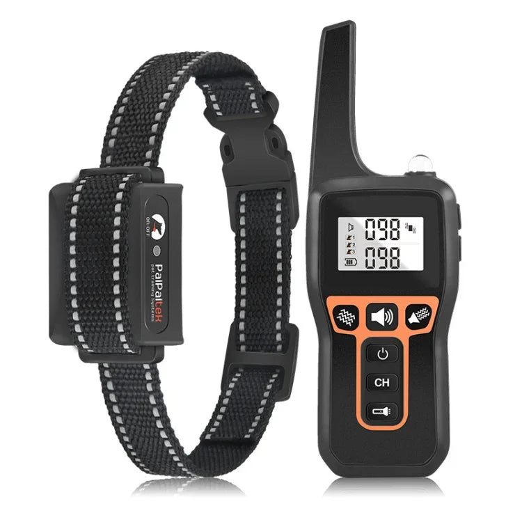 PaiPaitek PD529V-1 トレーニング犬用 吠え防止デバイス 振動首輪 1000Mリモートコントロール距離 ペットトレーニング用品、PD529V-1