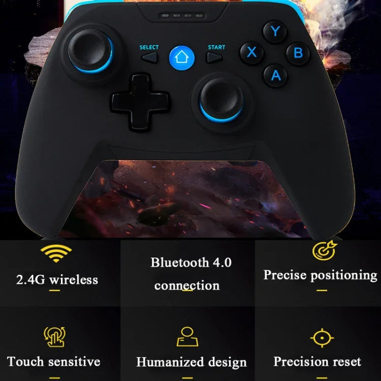 CX-X1 2.4GHz + Bluetooth 4.0 ワイヤレスゲームコントローラーハンドル Android / iOS / PC / PS3対応、シングルハンドル（ブルー）、ハンドル＋ブラケット（ブルー）、ハンドル＋ブラケット＋レシーバー（ブルー）