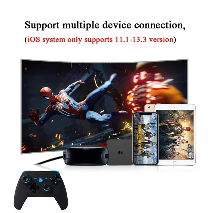 CX-X1 2.4GHz + Bluetooth 4.0 ワイヤレスゲームコントローラーハンドル Android / iOS / PC / PS3対応、シングルハンドル（ブルー）、ハンドル＋ブラケット（ブルー）、ハンドル＋ブラケット＋レシーバー（ブルー）