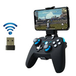 CX-X1 2.4GHz + Bluetooth 4.0 ワイヤレスゲームコントローラーハンドル Android / iOS / PC / PS3対応、シングルハンドル（ブルー）、ハンドル＋ブラケット（ブルー）、ハンドル＋ブラケット＋レシーバー（ブルー）
