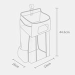 ベビーベッド用吊り下げバッグ 多機能 着脱式 ベッド用おむつおもちゃ収納バッグ、グレースノー、グレーストライプ