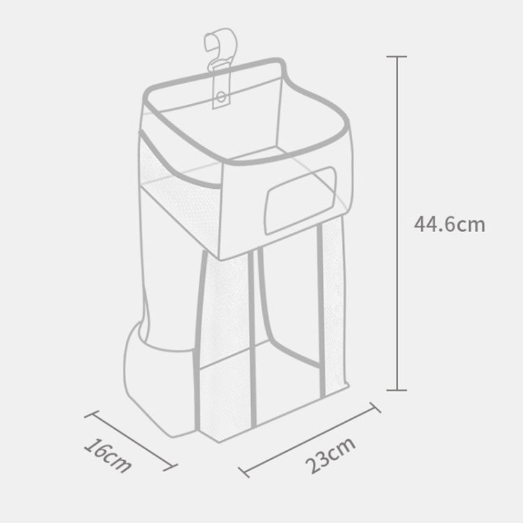 ベビーベッド用吊り下げバッグ 多機能 着脱式 ベッド用おむつおもちゃ収納バッグ、グレースノー、グレーストライプ