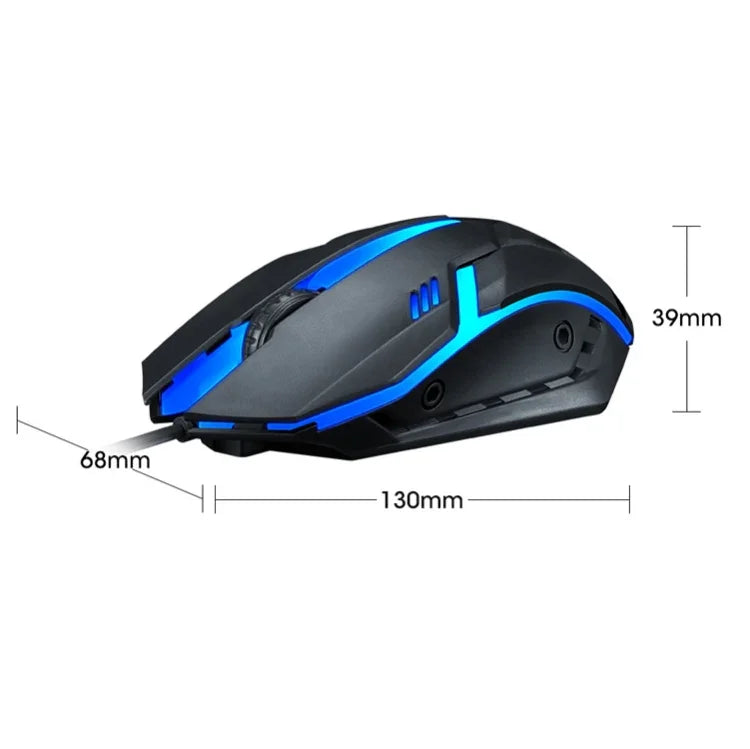 2個セット T-WOLF V1 USBインターフェース 3ボタン 1200 DPI 有線マウス 7色バックライトゲーミングマウス ケーブル長さ: 1.35m