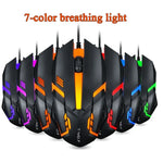 2個セット T-WOLF V1 USBインターフェース 3ボタン 1200 DPI 有線マウス 7色バックライトゲーミングマウス ケーブル長さ: 1.35m
