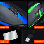 2個セット T-WOLF V1 USBインターフェース 3ボタン 1200 DPI 有線マウス 7色バックライトゲーミングマウス ケーブル長さ: 1.35m