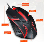 2個セット T-WOLF V1 USBインターフェース 3ボタン 1200 DPI 有線マウス 7色バックライトゲーミングマウス ケーブル長さ: 1.35m