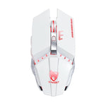 T-WOLF Q15 6ボタン 1600 DPI ワイヤレス充電式ミュートオフィスゲーミングマウス 7色ブリージングライト付き、テクノロジーブラック、スターズブラック、パールホワイト