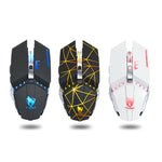 T-WOLF Q15 6ボタン 1600 DPI ワイヤレス充電式ミュートオフィスゲーミングマウス 7色ブリージングライト付き、テクノロジーブラック、スターズブラック、パールホワイト