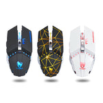 T-WOLF Q15 6ボタン 1600 DPI ワイヤレス充電式ミュートオフィスゲーミングマウス 7色ブリージングライト付き、テクノロジーブラック、スターズブラック、パールホワイト