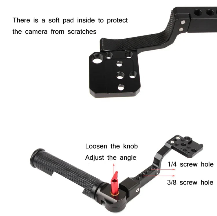 Sunnylife RO-Q9233 持ち運びタイプ角度調整可能 SLRスタビライザーハンドル DJI RONIN RS-C2 / RONIN S / SC用